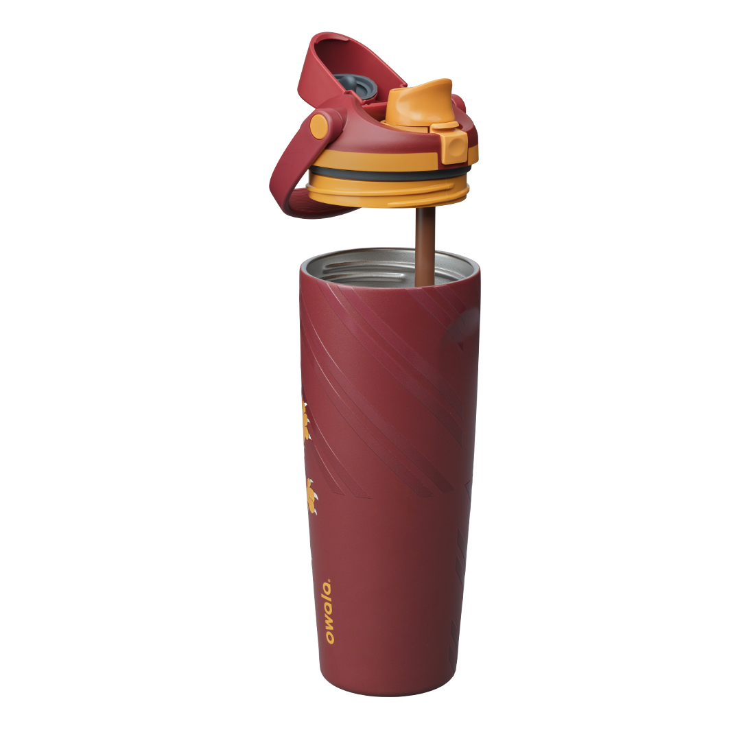 FreeSip Sway 30 oz Gryffindor desarmado: tapa, popote y termo