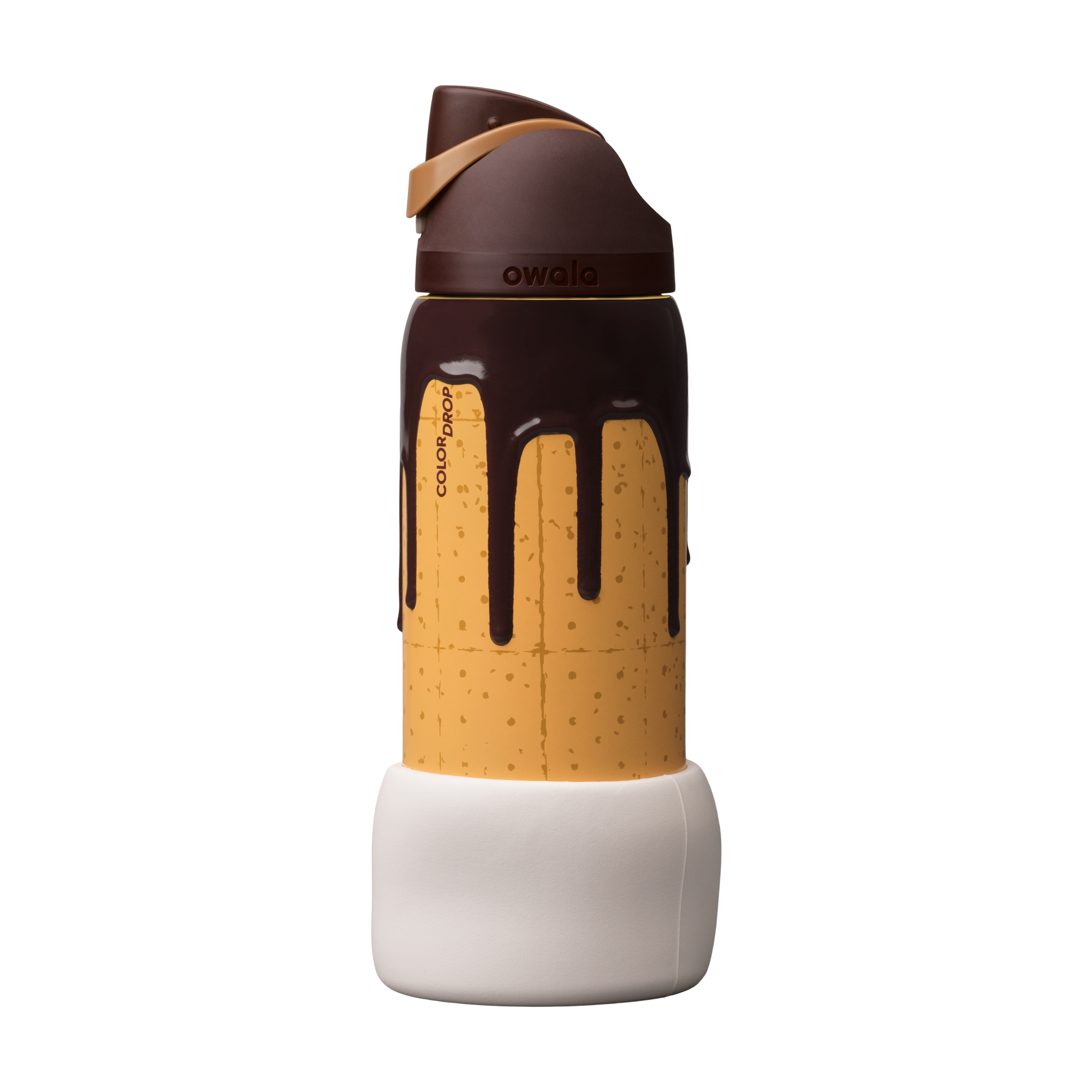 Owala FreeSip 32 oz Gimme S'more — botella con diseño de galleta graham y chorreado de chocolate, base de bombón
