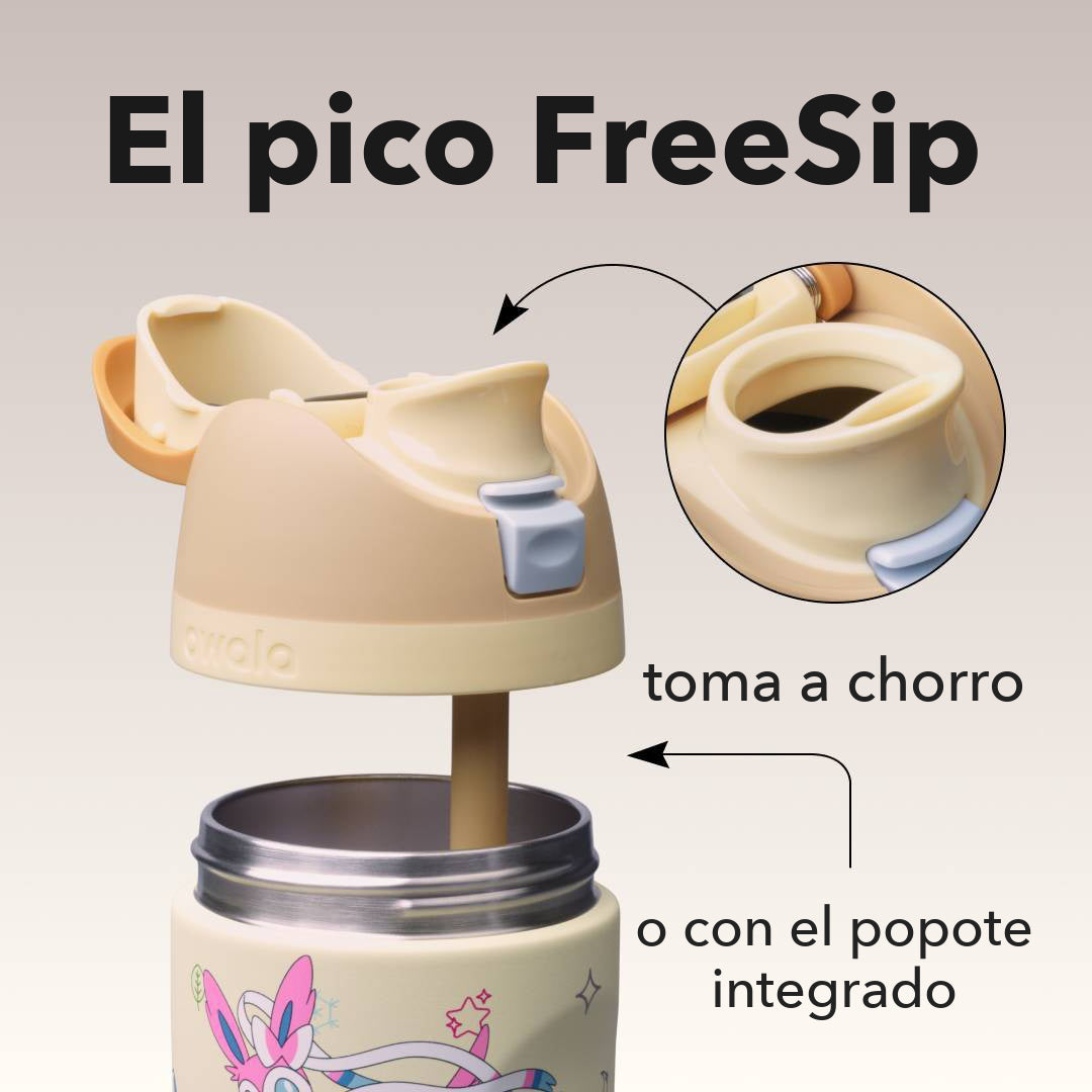 El pico FreeSip del Owala Eevee Evolutions: toma a chorro o con popote