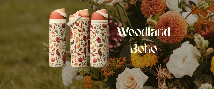 Owala Woodland Boho: FreeSip, FreeSip Sway y SmoothSip Slider
