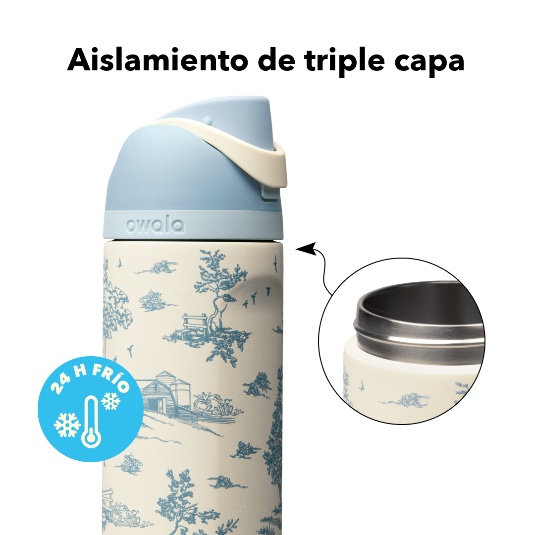 FreeSip 24 oz Toile Be Home — aislamiento de triple capa, 24 horas frío