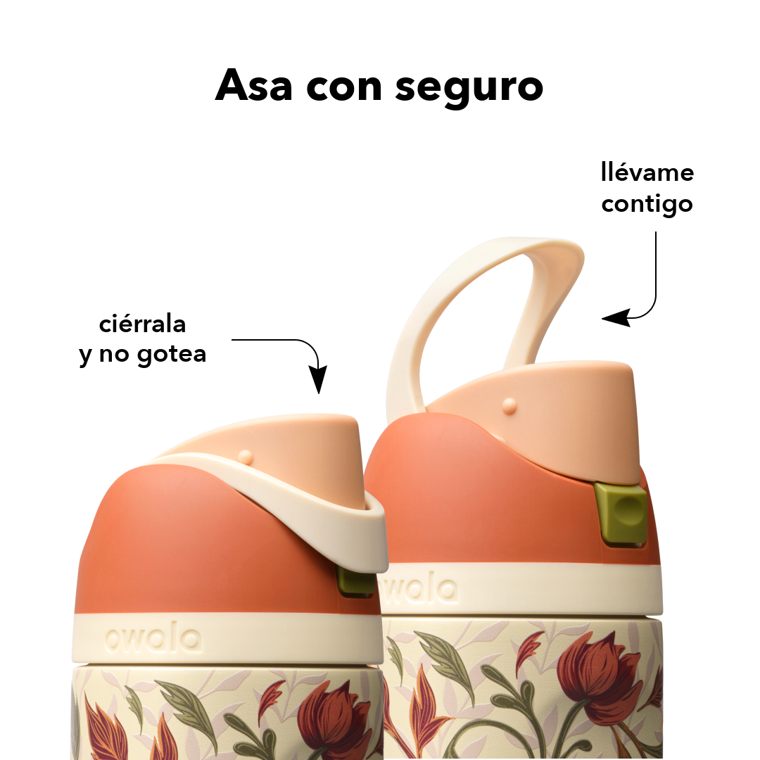 FreeSip 24 oz Woodland Boho — asa con seguro para llevarla contigo