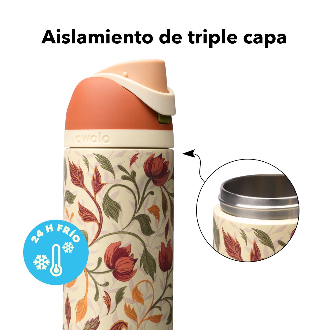 FreeSip 24 oz Woodland Boho — aislamiento de triple capa, 24 horas frío