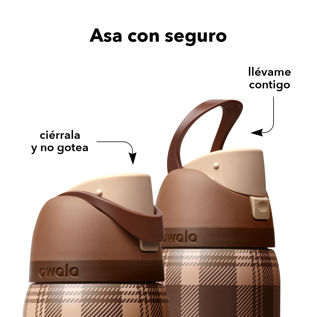 FreeSip 32 oz Plaid and Simple — asa con seguro para llevarla contigo