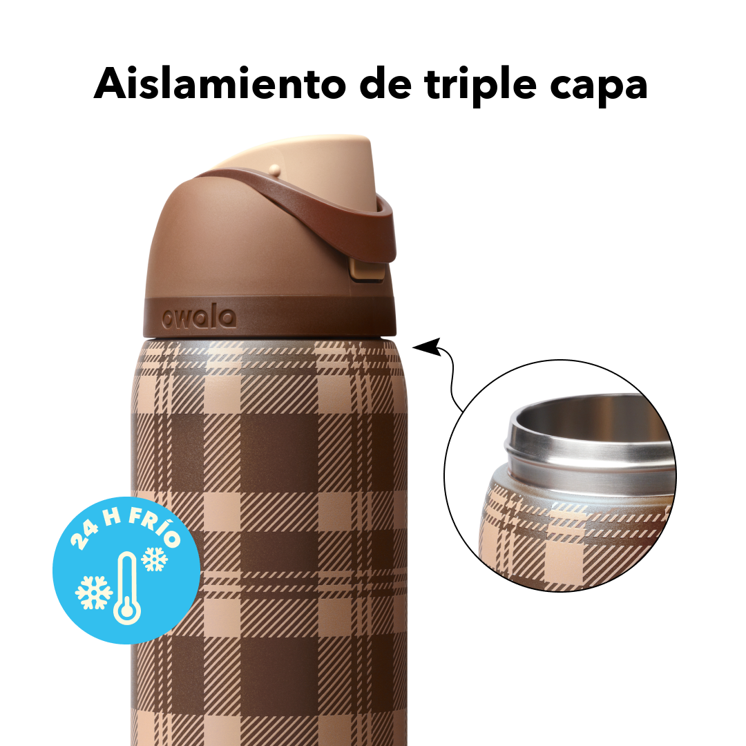 FreeSip 32 oz Plaid and Simple — aislamiento de triple capa, 24 horas frío