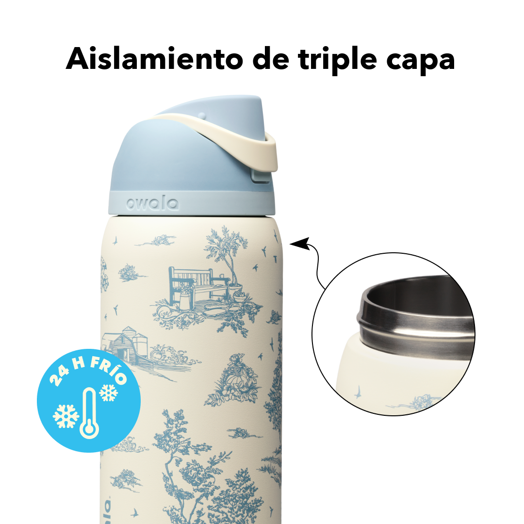 FreeSip 32 oz Toile Be Home — aislamiento de triple capa, 24 horas frío