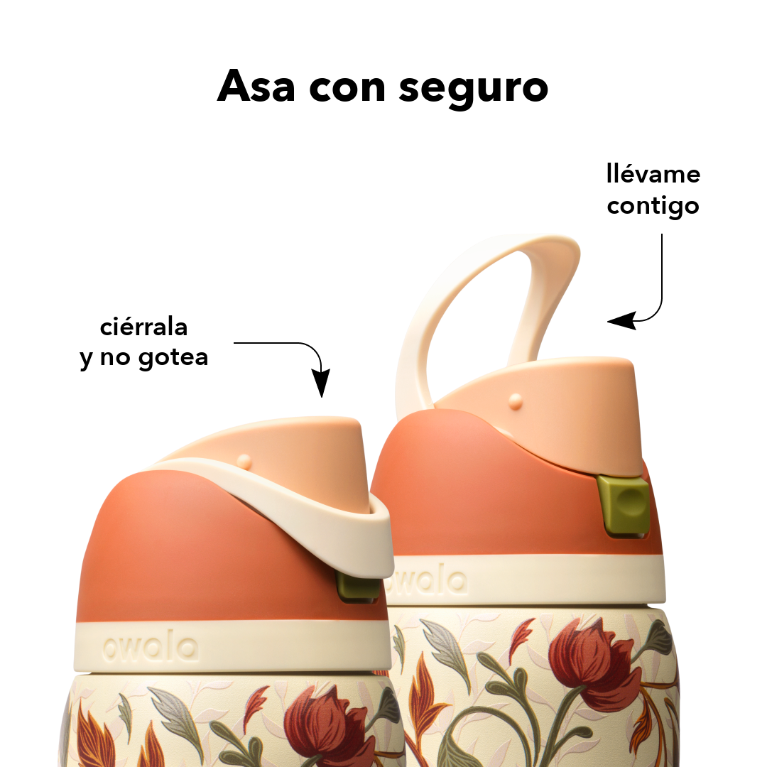 FreeSip 32 oz Woodland Boho — asa con seguro para llevarla contigo