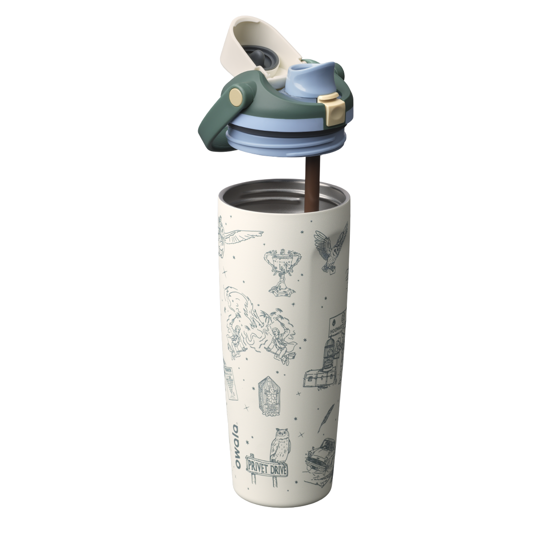 FreeSip Sway 30 oz Harry Potter Vignettes desarmado: tapa, popote y termo