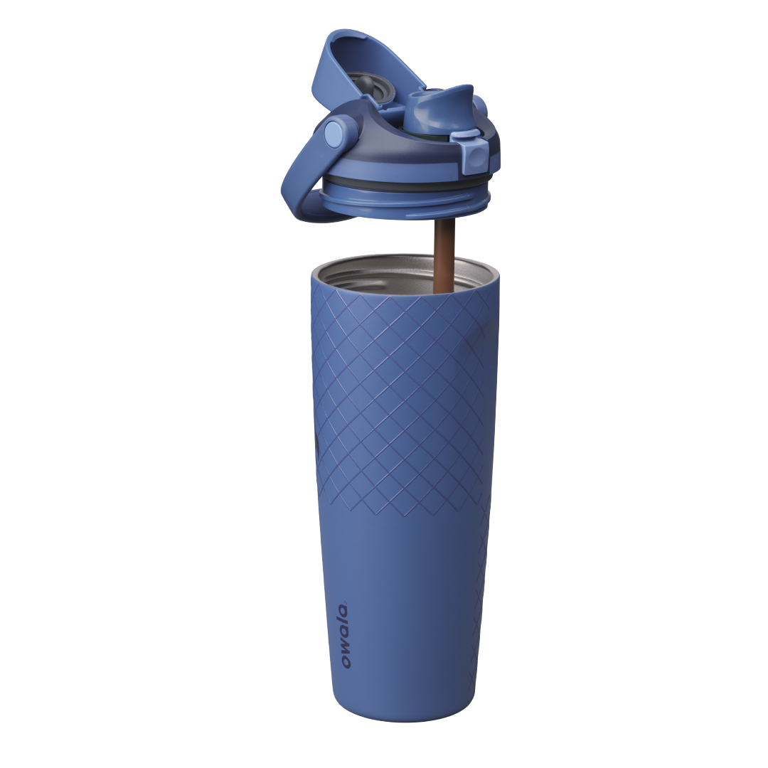 FreeSip Sway 30 oz Ravenclaw desarmado: tapa, popote y termo