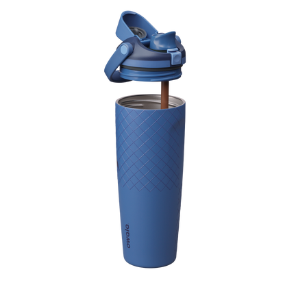 FreeSip Sway 30 oz Ravenclaw desarmado: tapa, popote y termo