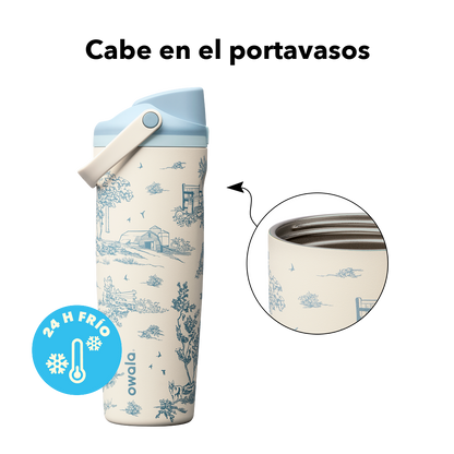 FreeSip Sway 30 oz Toile Be Home — cabe en el portavasos, aislamiento de triple capa