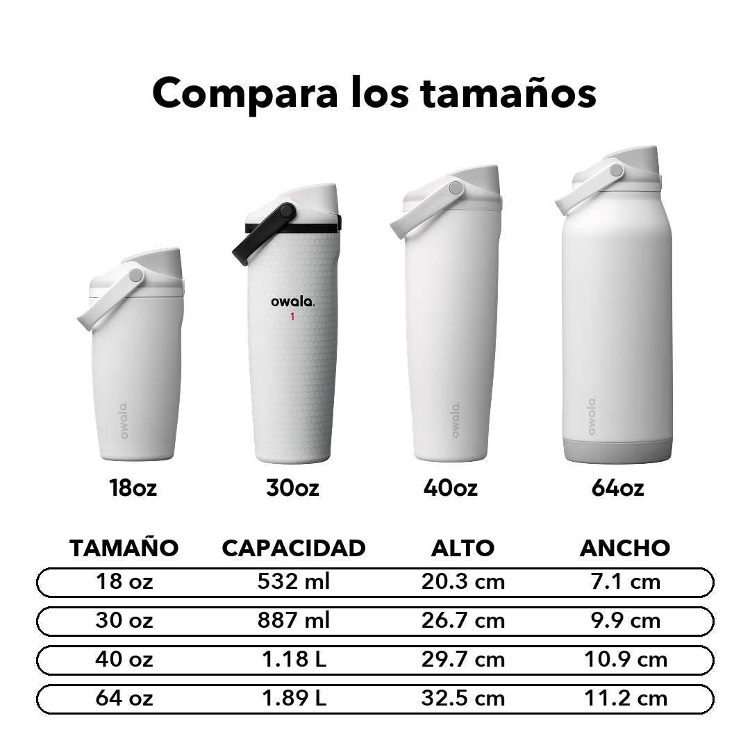 FreeSip Sway 30 oz Water Hazard — comparación de tamaños y medidas