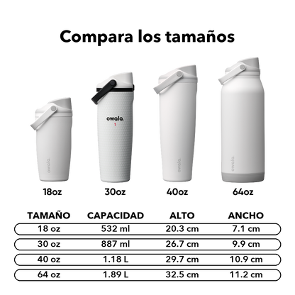 FreeSip Sway 30 oz Water Hazard — comparación de tamaños y medidas
