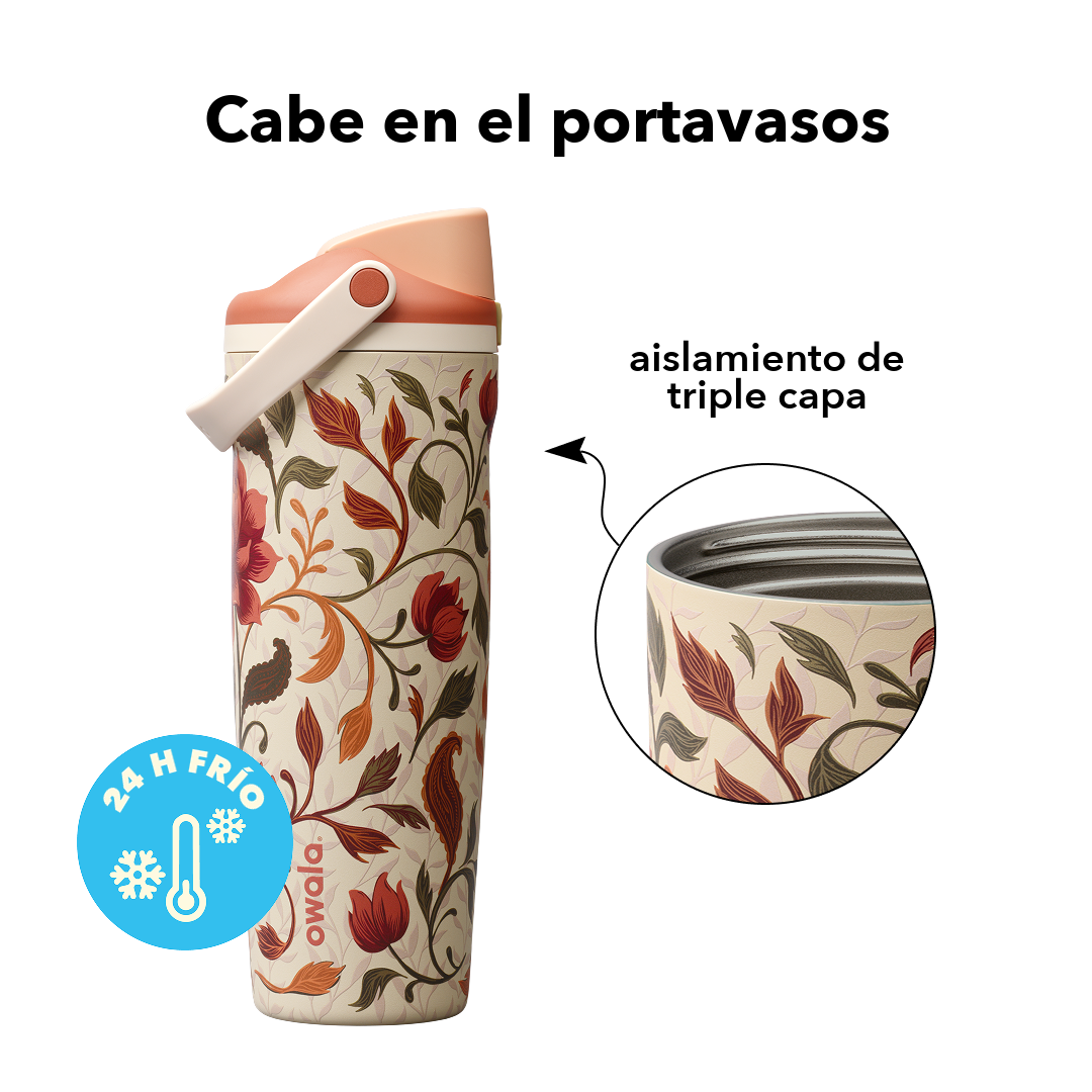FreeSip Sway 30 oz Woodland Boho — cabe en el portavasos, aislamiento de triple capa