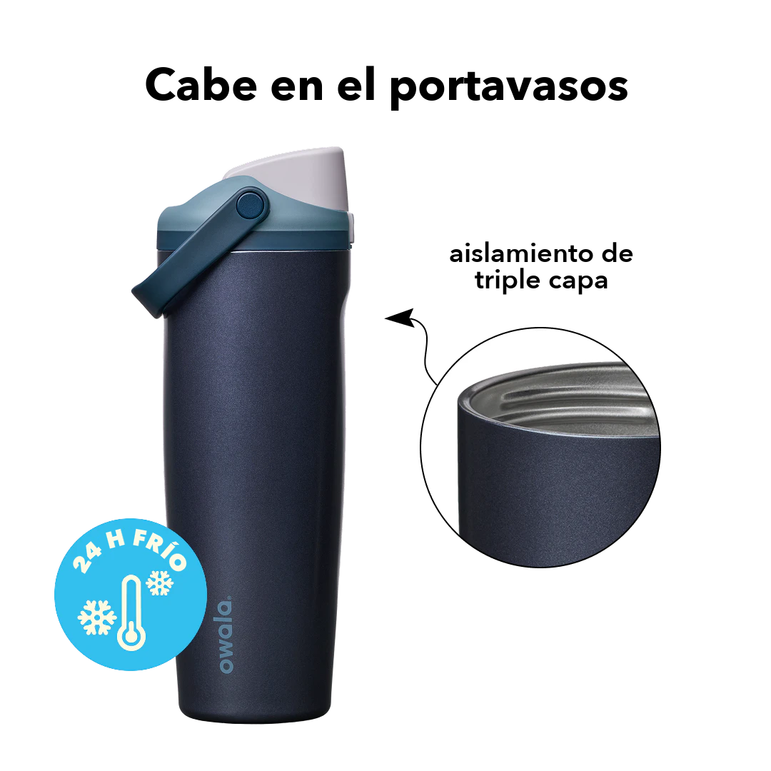 FreeSip Sway 40 oz Blue Steel — cabe en el portavasos, aislamiento de triple capa