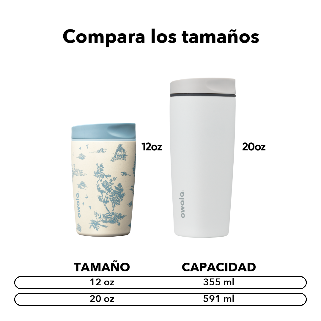 SmoothSip Slider 12 oz Toile Be Home — comparación de tamaños y medidas